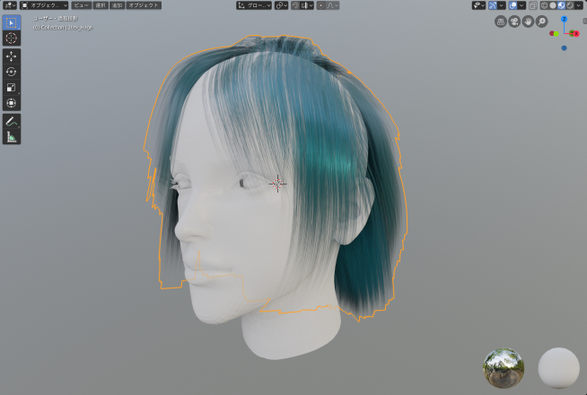 Blender2.8】 板ポリ髪の毛へテクスチャを貼る方法【ノードエディタ】 